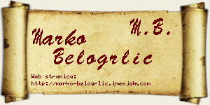 Marko Belogrlić vizit kartica